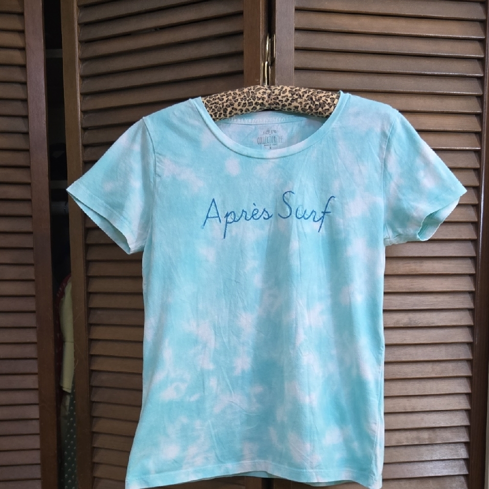 J. Crew Aqua Tie-Dye Collector Tee